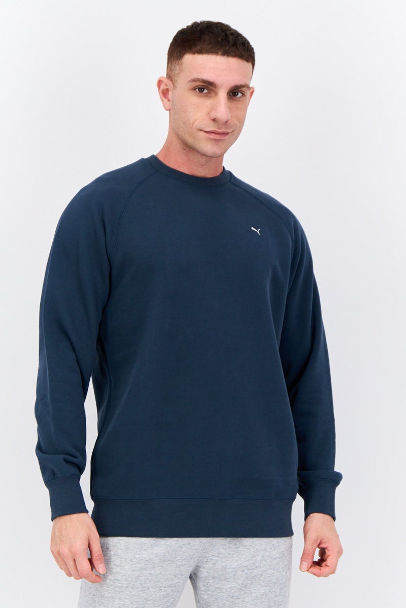 PUMA سويت شيرت رياضي للرجال من بومّا x سلكت بأكمام طويلة، أزرق رمادي - Image 1