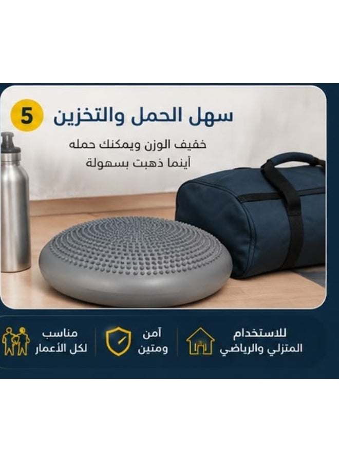 وسادة أو قرص توازن واستقرار قابل للنفخ ، وتُستخدم عادة لتمارين اللياقة البدنية، اليوغا،  .تخفيف آلام الظهر - Image 2