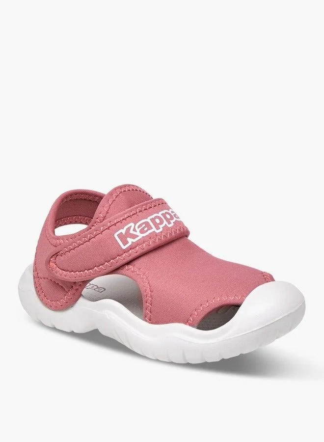 Kappa Girls' Logo Print Sandals with Hook and Loop Closure