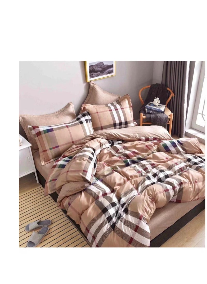 Generic 6-Piece Comforter Set – Soft, Comfortable  King size 1-PC fitted bedsheet 200 * 200cm,1-PCS Comforter 220 * 240 fixed, 4PCS Super Soft Pillowcases 