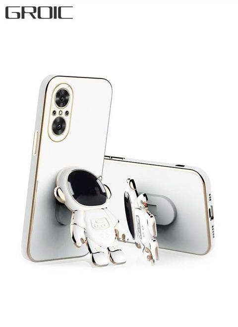 Phone Case for Huawei Nova 9 SE 6.78 Inch 6D Electroplating Astronaut Phone Case Hidden Stand Protective Cover Astronaut Folding Bracket Phone Case with Camera Protector