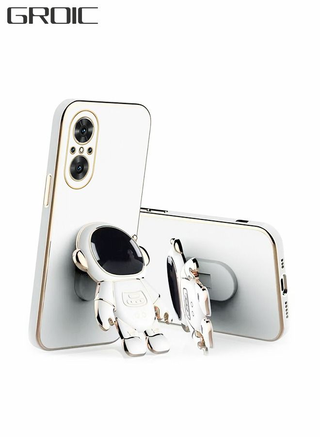 GROIC Phone Case for Huawei Nova 9 SE 6.78 Inch 6D Electroplating Astronaut Phone Case Hidden Stand Protective Cover Astronaut Folding Bracket Phone Case with Camera Protector  - Image 1