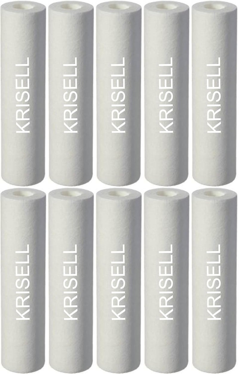 KRISELL Spun Filter Candle 10inchOuter FilterCatridgeCompatible with All Domestic Water purifiers Pack of 10 pcs All Domestic Water purifiers Candle Universal Spun Filter Cartridge - Image 1