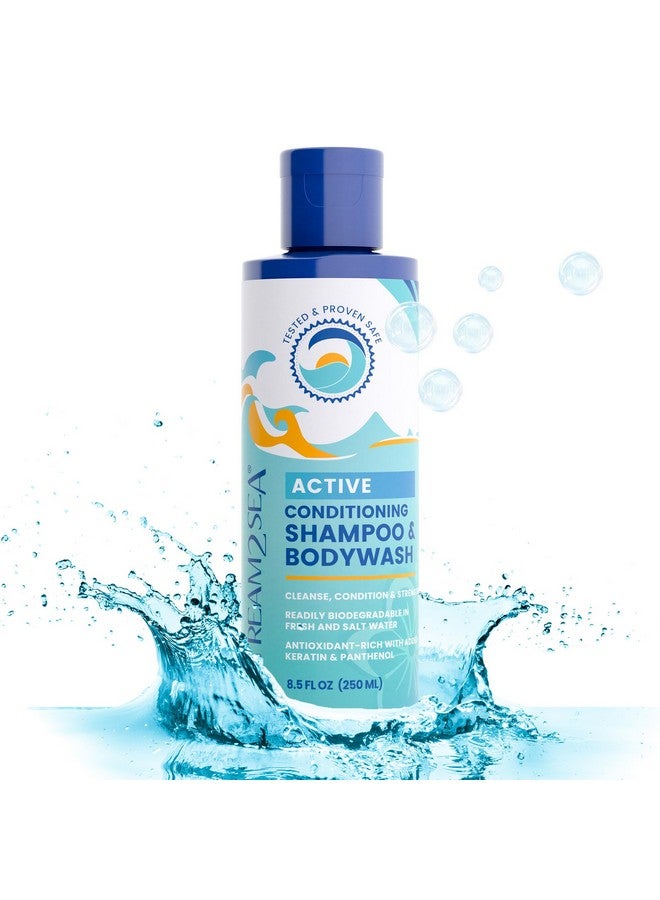 STREAM 2 SEA Non Toxic Shampoo and Conditioner, Body Wash 3 in 1 for Swim - Reef Safe Swimmers Shampoo for Men, Women or Kids - All Natural Organic Shampoo and Conditioner Set with Biodegradable Soap for Camping - Image 1