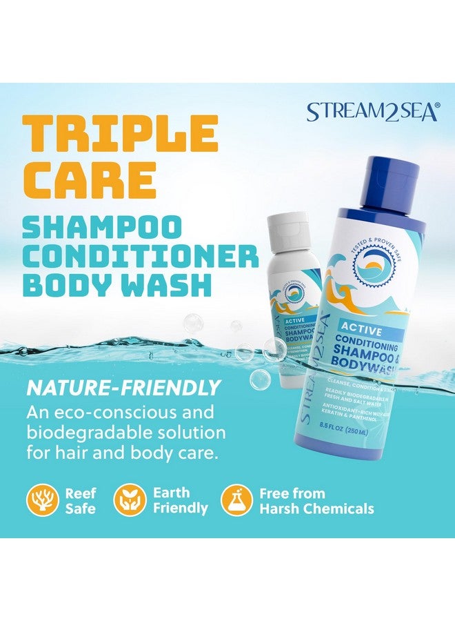 STREAM 2 SEA Non Toxic Shampoo and Conditioner, Body Wash 3 in 1 for Swim - Reef Safe Swimmers Shampoo for Men, Women or Kids - All Natural Organic Shampoo and Conditioner Set with Biodegradable Soap for Camping - Image 2