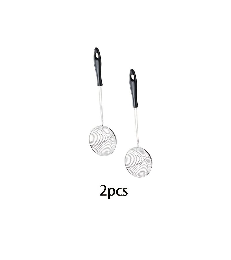 2 Pcs Stainless Steel Spider Strainer Spoon Mini Wire Skimmer Colander - Image 1