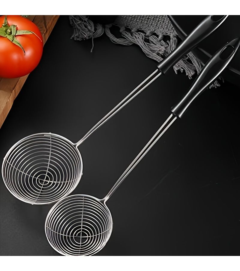 2 Pcs Stainless Steel Spider Strainer Spoon Mini Wire Skimmer Colander - Image 4