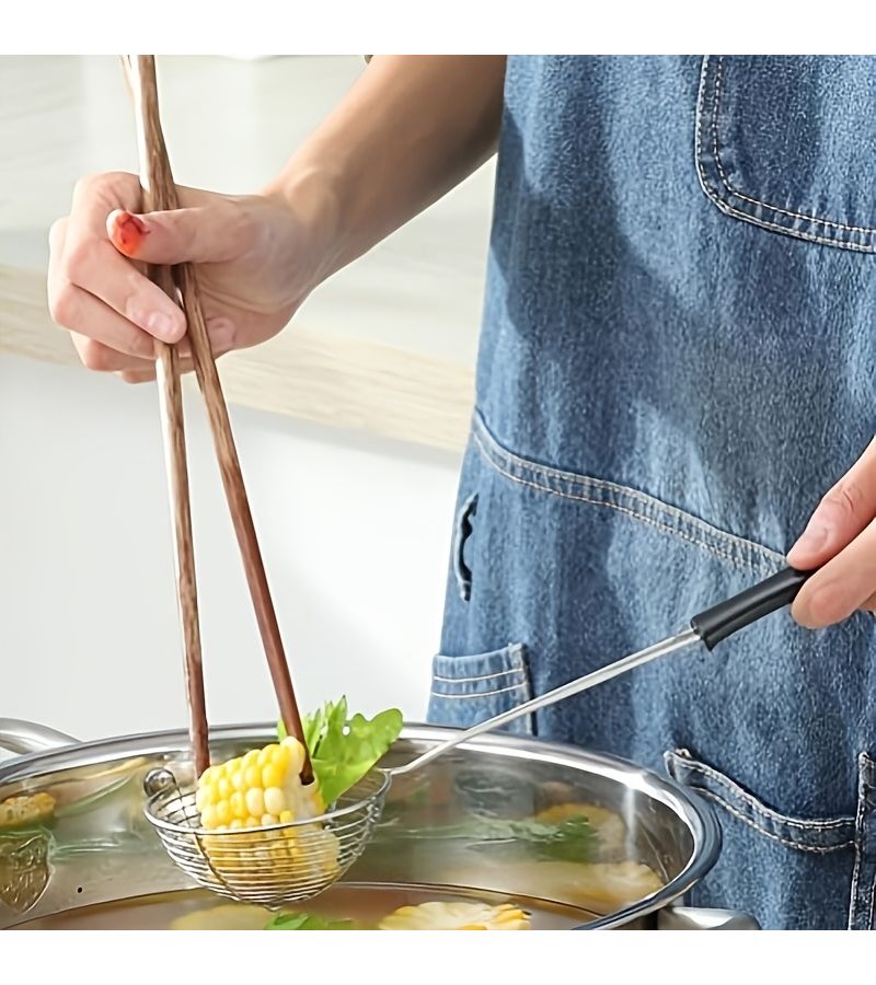 2 Pcs Stainless Steel Spider Strainer Spoon Mini Wire Skimmer Colander - Image 3