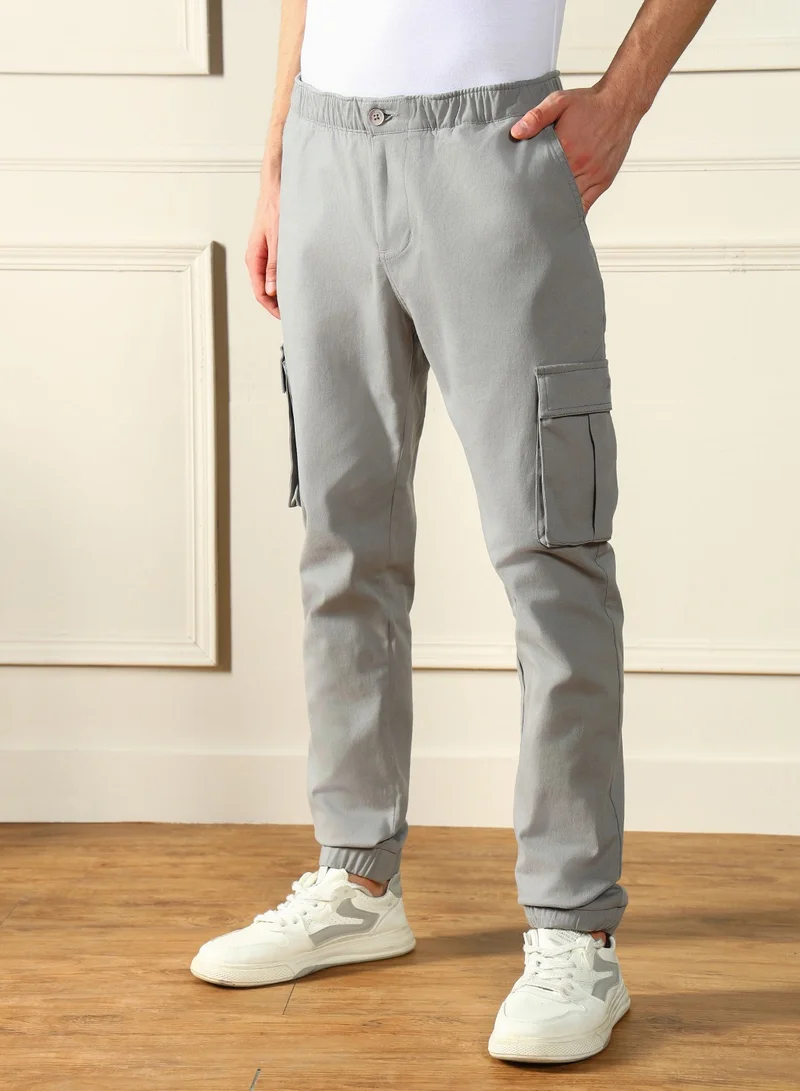 Dennis Lingo  Mid Grey Casual Trouser for Men, Slim Fit for Men | Best Price UAE