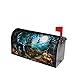 Mount Hour Mount Hour Halloween Witch Castle Moon Pumpkin Mailbox Covers Magnetic Halloween Post Box Cover Wraps Standard Size  - Image 2