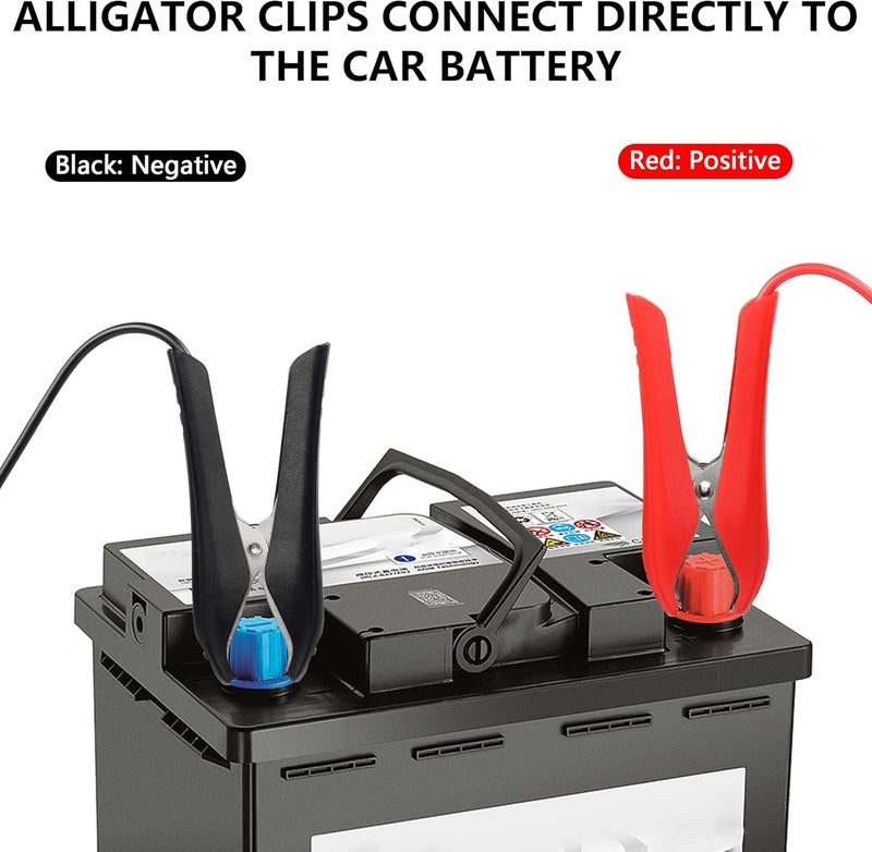 2PCS Car Battery Alligator Clips1.8m Alligator Clips18AWG 12V 24V Battery Clamp Clip-On with Quick Splice Crimp Lock Terminal Extension Cable for Battery Charging Backup Battery Connection Etc - Image 5