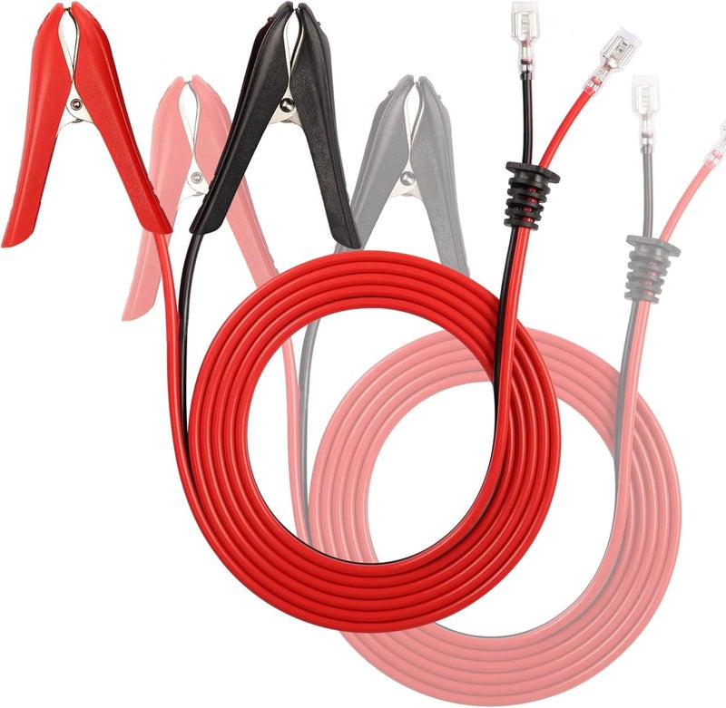 2PCS Car Battery Alligator Clips1.8m Alligator Clips18AWG 12V 24V Battery Clamp Clip-On with Quick Splice Crimp Lock Terminal Extension Cable for Battery Charging Backup Battery Connection Etc - Image 1