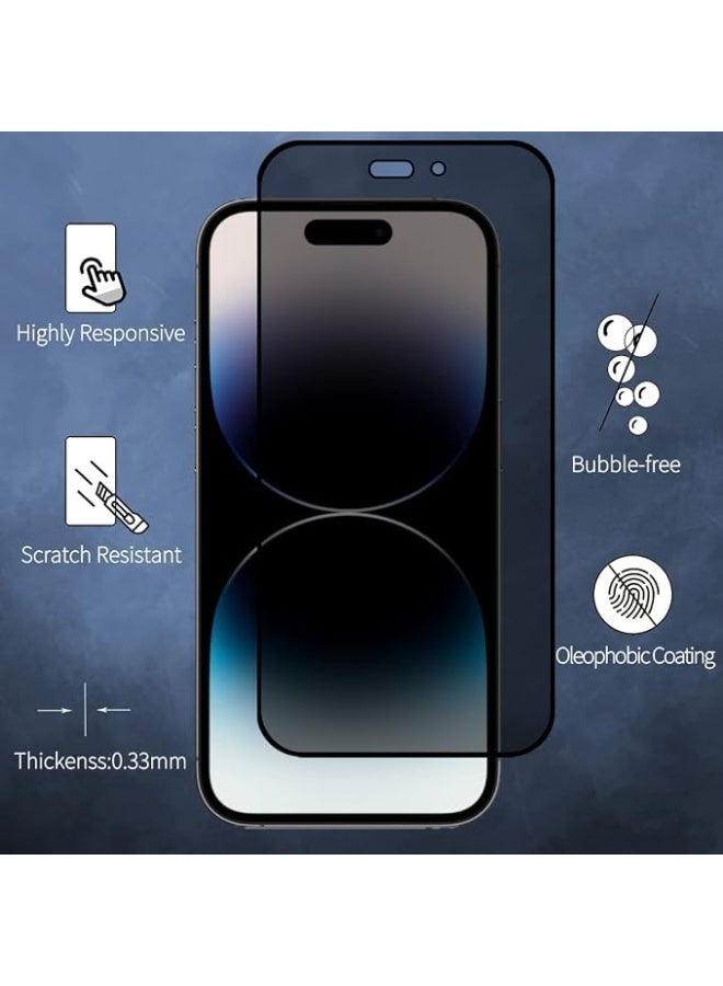 iPhone 14 Pro privacy screen protector anti-Spy tempered glass film 9H hardness scratch resistant bubble free anti spy tempered glass screen protector for iPhone 14 pro privacy glass - Image 4