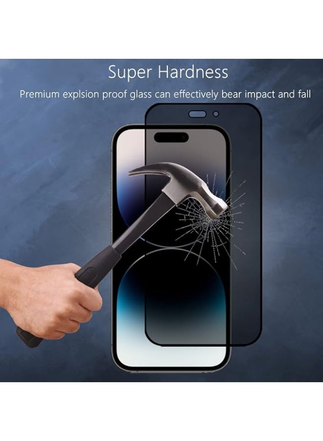 iPhone 14 Pro privacy screen protector anti-Spy tempered glass film 9H hardness scratch resistant bubble free anti spy tempered glass screen protector for iPhone 14 pro privacy glass - Image 3