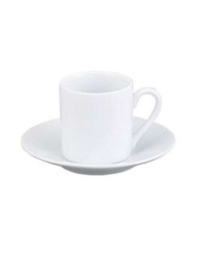 NIBEMINENT Corona Coffee Cup With Saucer white 15.5 x 7.5cm