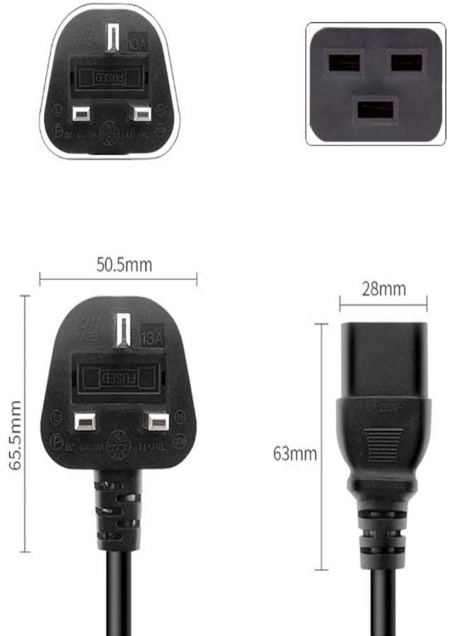 Power Extension Cord, C19 to C20 1.5M - Heavy-Duty, 20A, 250V, 12 AWG, Server PDU UPS Computer Compatible Black - Image 3
