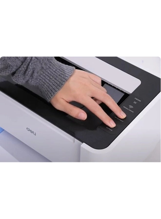 Deli طابعة ليزر أحادية اللون Deli P1820W | طباعة فقط | 20 صفحة في الدقيقة | 1200×600 نقطة في البوصة | USB + واي فاي + بلوتوث | حبر 1600 صفحة | طابعة مدمجة A4 للمكتب المنزلي - Image 4