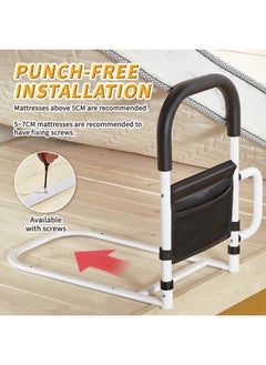 Generic Universal Bed Rail for Elderly & Pregnant High Load Capacity & Large Base Bed Assist Rail Ergonomic Assist Support Side Rail with Storage Bag Comfortable Bed Guard for Home Care, Maternity Support & Post-Surgery Recovery  - Image 5