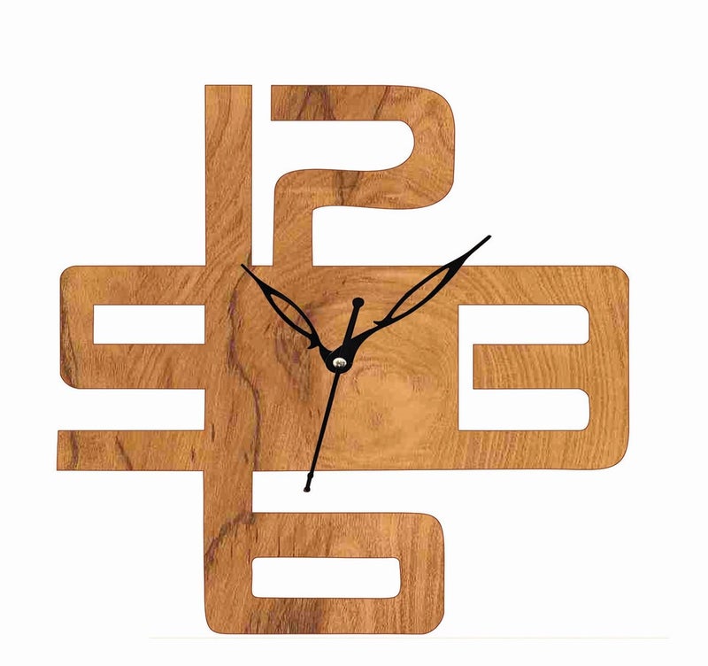 ADK Wooden MDF Wall Clock Trendy Fancy Antique Design Silent Battery Operated Ticking Movement Clock No Frame for HomeKitchenOffice 68 - Image 1