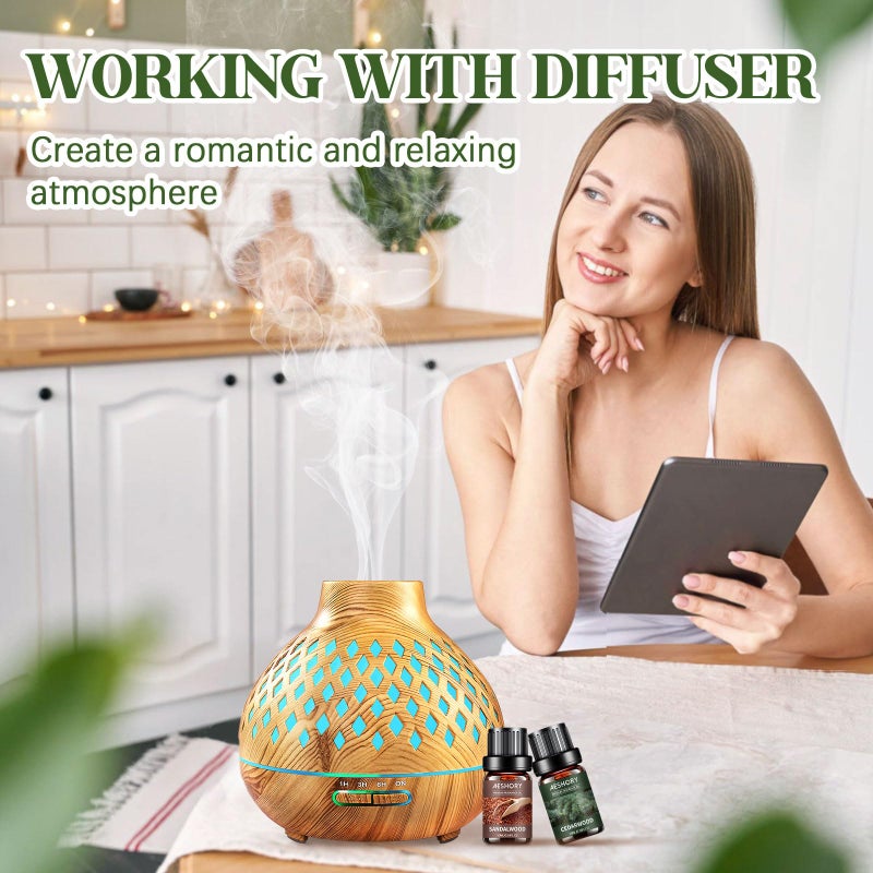 Aeshory Woody Essential Oils Set - 6x10ML Woody Scents Fragrance Oil for Candle Making, Diffuser - Teakwood, Sandalwood, Cedarwood, Cyperss, Forest Pine, Frankincense Aromatherapy Oils - Image 5