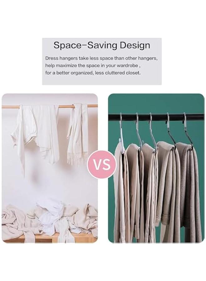 TRASSLE 10 Pack Clothes Hangers,Slack/Trousers Pants Hangers, Strong Durable Anti-Rust Chrome Metal Hanger,Non Slip Rubber Coating,Slim & Space Saving,Open Ended Design for Jeans (Black)  - Image 5