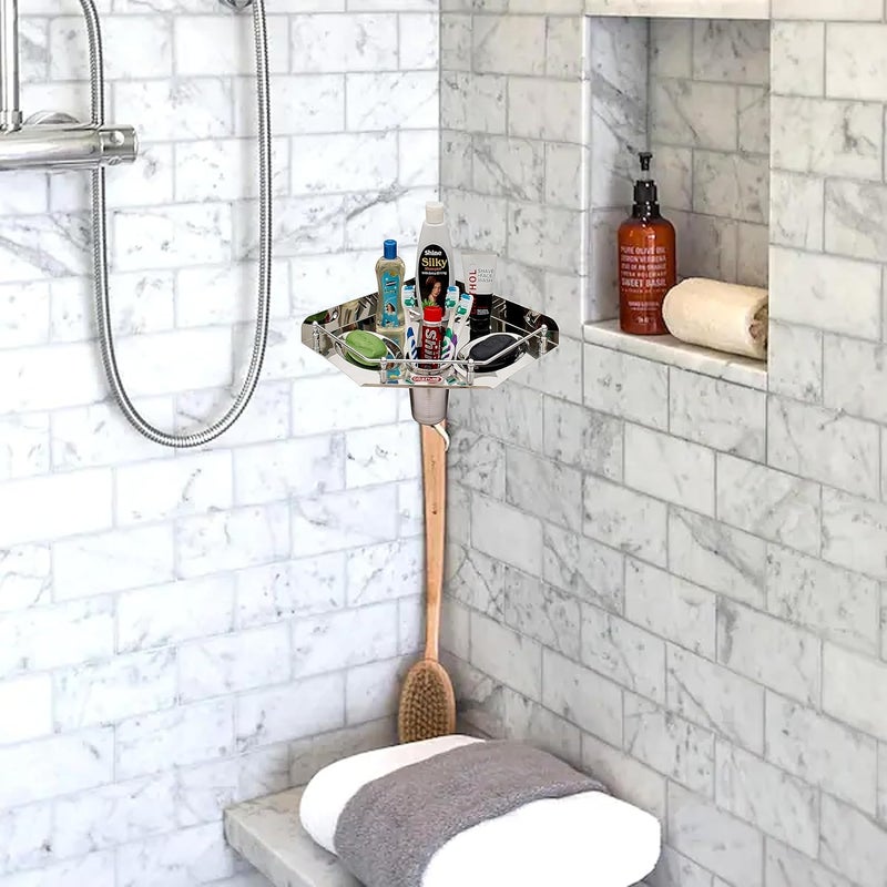 STONE STONE Stainless Steel 4 in1 Multipurpose Bathroom Corner Shelf/Rack/Tumbler Holder/Double Soap Dish/Toothbrush Holder/Bathroom Accessories(10x10 Inch, Pack of 1) - Image 2