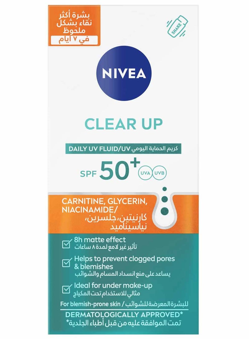CLEAR UP DAILY UV FLUID SPF 50+ CARNITINE, GLYCERIN, NIACINAMIDE 40 ml