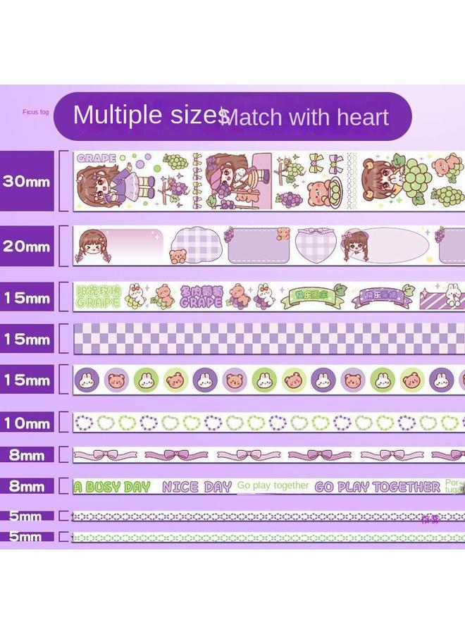 Bluejw Luxury 100 Roll Hand Account Tape Sticker Suit Color Film And Paper Tape Cartoon Cute Girl Gift Box - Image 3