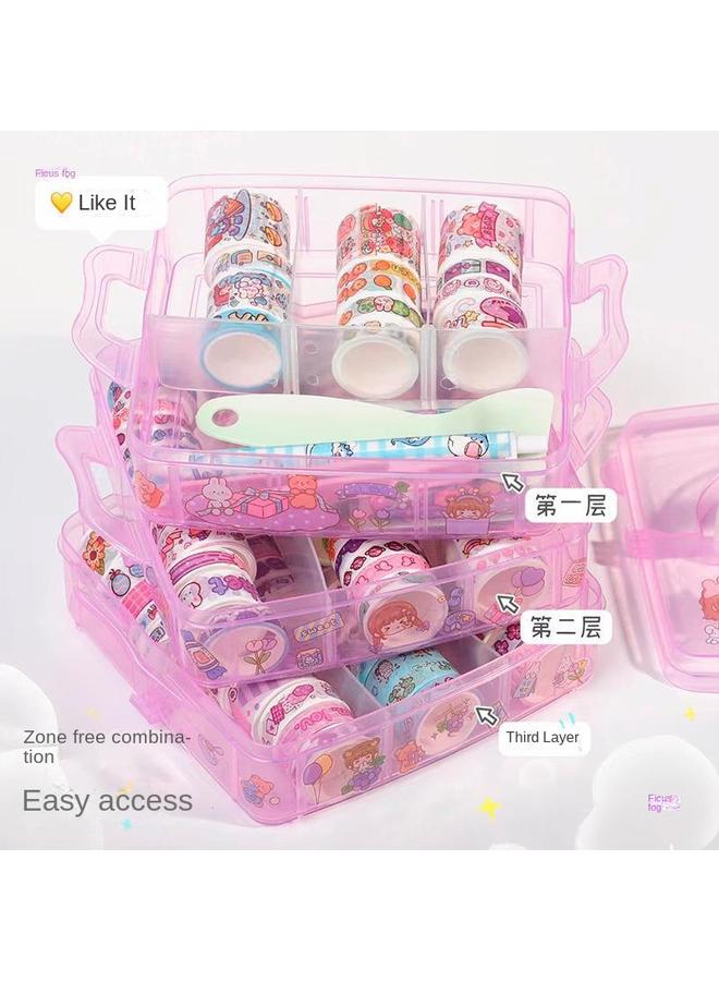 Bluejw Luxury 100 Roll Hand Account Tape Sticker Suit Color Film And Paper Tape Cartoon Cute Girl Gift Box - Image 5