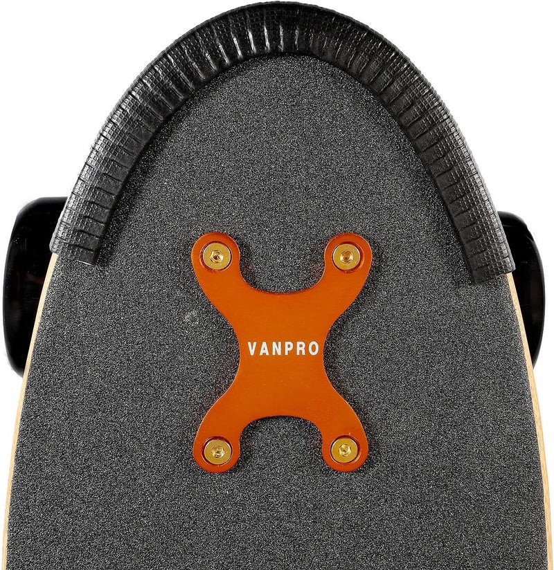 Vanpro حراس لوح التزلج، حماية ممتازة للحواف، لوح طويل، حارس أنف لوح معزز وحارس ذيل، غطاء مطاطي ممتص للصدمات، شريط مطاطي (عبوة من 2) (أسود، 7.84) - Image 1