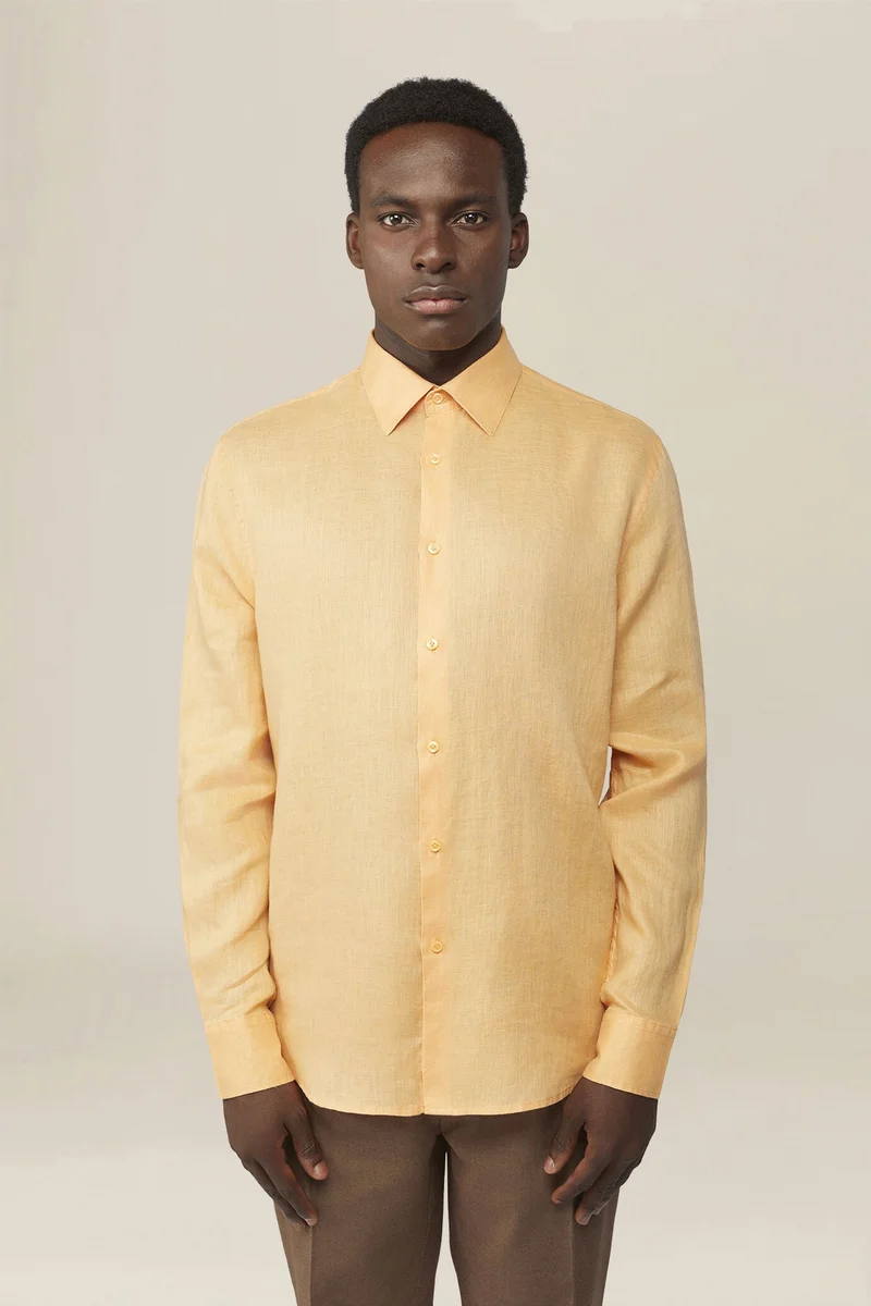 دوبل غانغر Men's casual shirt - Apricot