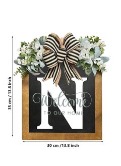 Y&D Welcome Sign Creative Bowknot Letter Wreath In Front Of The Door Outdoor Decoration Props For The Courtyard 30x35CM  - Image 2