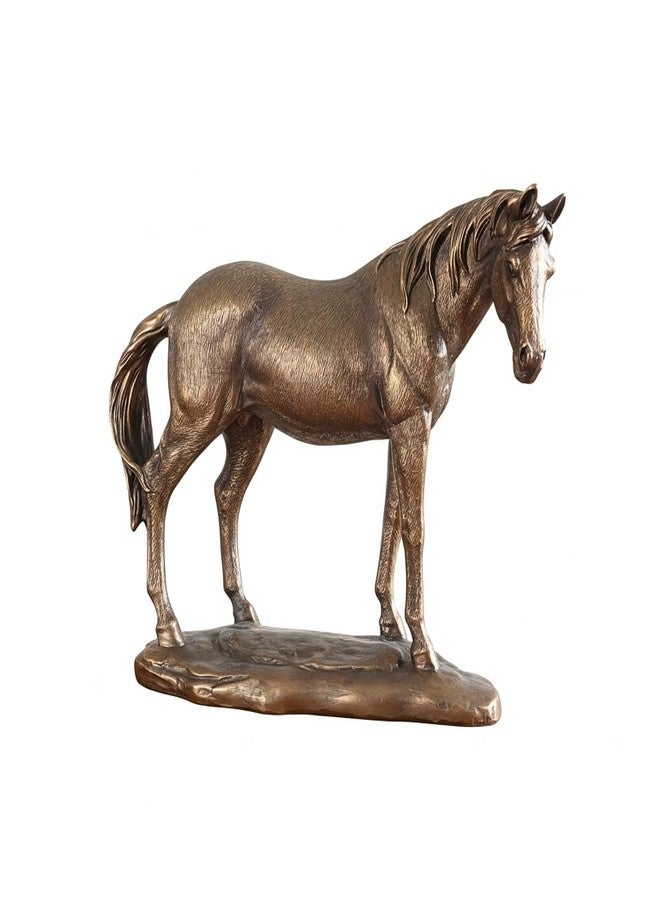 Comfy Hour 10" Horse Figurine, Realistic Bronze Finish Stallion Statue, Vintage Western Farmhouse Desktop Decor Accent, Polyresin Artisan Sculpture, 1 Unit - Image 1
