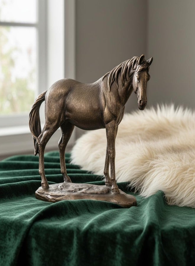 Comfy Hour 10" Horse Figurine, Realistic Bronze Finish Stallion Statue, Vintage Western Farmhouse Desktop Decor Accent, Polyresin Artisan Sculpture, 1 Unit - Image 2
