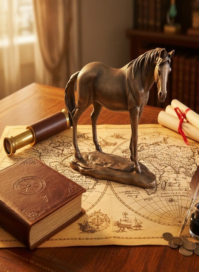 Comfy Hour 10" Horse Figurine, Realistic Bronze Finish Stallion Statue, Vintage Western Farmhouse Desktop Decor Accent, Polyresin Artisan Sculpture, 1 Unit - Image 3