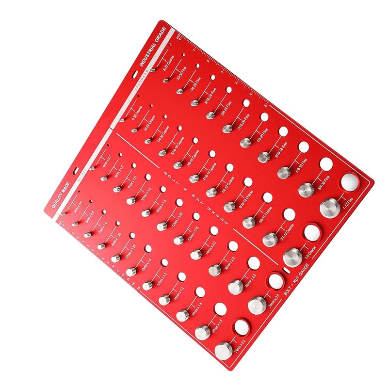 Nut Bolt Thread Checker Inch Metric 44 Sizes with Pre Drilled Mounting Holes - Image 2