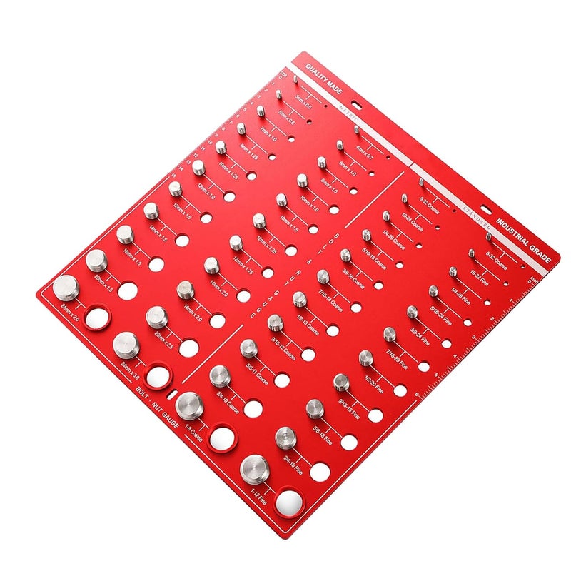Nut Bolt Thread Checker Inch Metric 44 Sizes with Pre Drilled Mounting Holes - Image 3