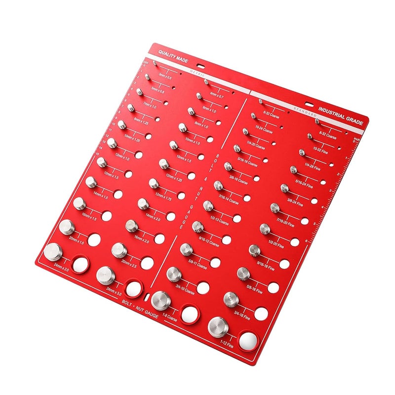 Nut Bolt Thread Checker Inch Metric 44 Sizes with Pre Drilled Mounting Holes - Image 5