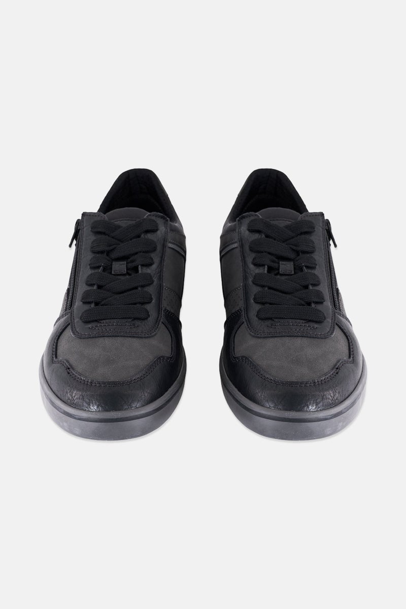 GEOX Men U Elver A-Wrink Lace Up Casual Shoes, Black - Image 4