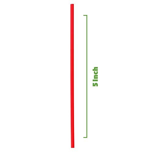 Comfy Package [5 Inch - 1000 Count] Coffee & Cocktail Stirrers/Straws Disposable Plastic Sip Stir Sticks – Red - Image 2