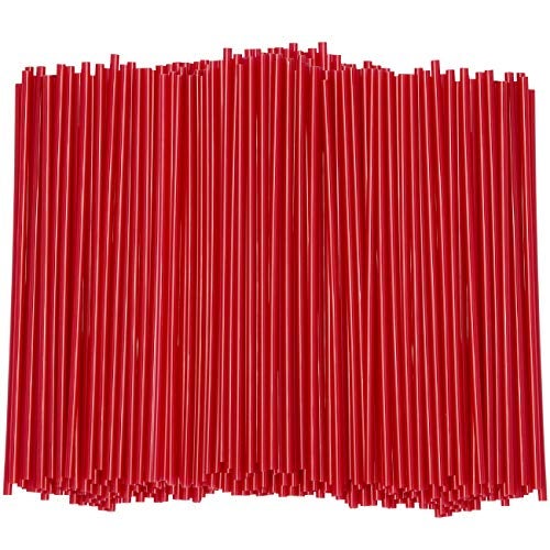 Comfy Package [5 Inch - 1000 Count] Coffee & Cocktail Stirrers/Straws Disposable Plastic Sip Stir Sticks – Red - Image 1