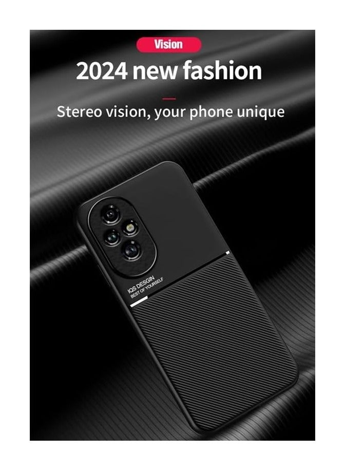 عام حافظة متوافقة مع هونر 200 برو 5 جرام ، جلد بولي يوريثان فاخر سيليكون مضاد للانزلاق مضاد للبصمة 【دعم حامل سيارة مغناطيسي】 غطاء واقي للهاتف - Image 2