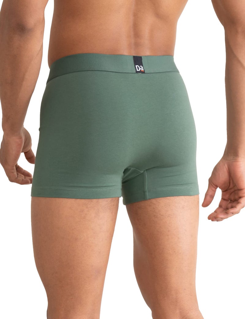 DAMENSCH Regular Fit Solid Cotton Blend Trunk Underwear Anti-Bacterial Moisture Wicking Breathable Microfibre Waistband Deo-Cotton Trunks for Men-Dark Ivy, Lysons Blue-M - Image 4