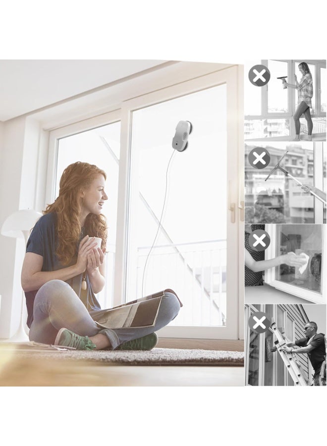 HUTT DDC55 Window Cleaning Robot with Remote | 3800Pa Suction, Smart Edge Detection, Anti-Fall Safety, for Glass, Tiles & Bathrooms – Includes 12 Cleaning Cloths  - Image 2
