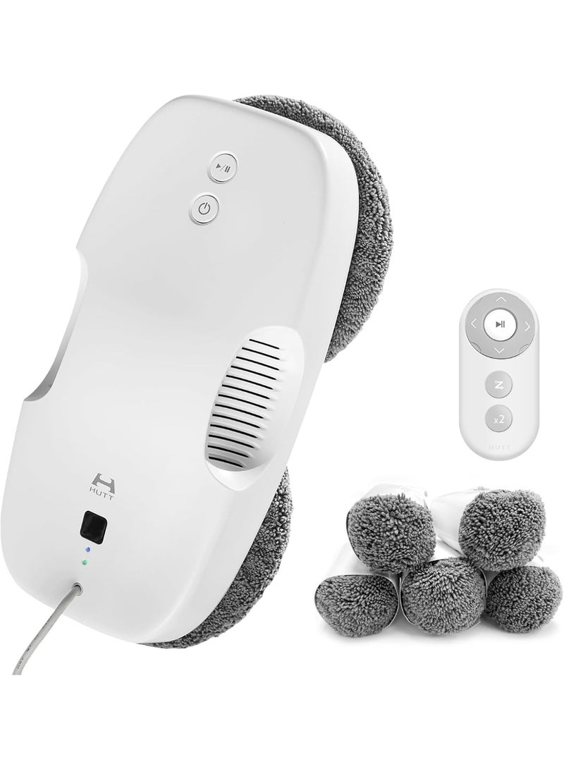 HUTT DDC55 Window Cleaning Robot with Remote | 3800Pa Suction, Smart Edge Detection, Anti-Fall Safety, for Glass, Tiles & Bathrooms – Includes 12 Cleaning Cloths  - Image 1