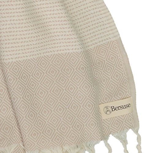 Bersuse 100% Cotton Hierapolis XL Throw Blanket for Couch - 100% Cotton Lightweight Durable Throw Blanket, Big Blanket for Sensitive Skin, Decorative and Versatile - 60x95 Inches, Beige - Image 4