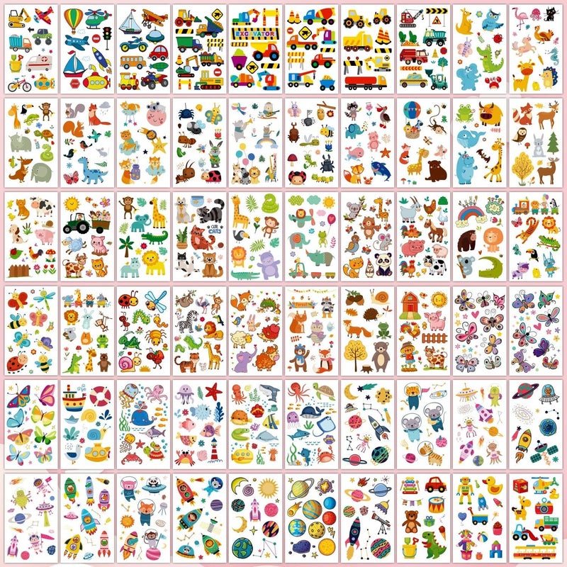 Partywind 168 Sheets (2000 Styles) Kids Temporary Tattoos for Party Supplies, Fake Tattoo Stickers with Dinosaur/Mermaid/Pirate for Boys and Girls, Birthday Games for Back to School Party - Image 4