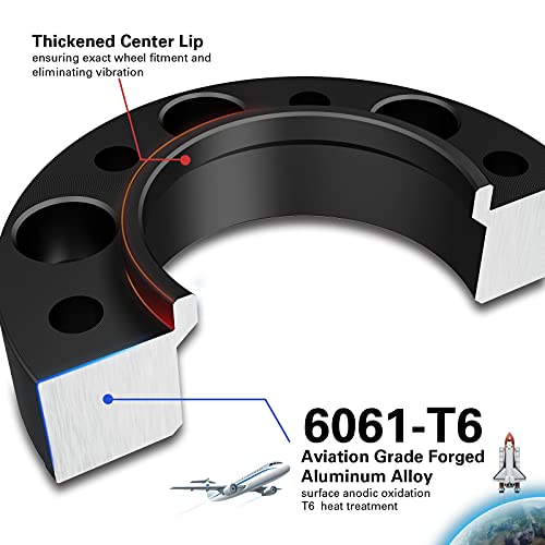 CKAuto 4 Pack 6x5.5 Hub Centric Wheel Spacers, 1.50" 6x139.7mm Wheel Spacers, 106.1mm Center Bore with M12x1.5 Studs - Image 5