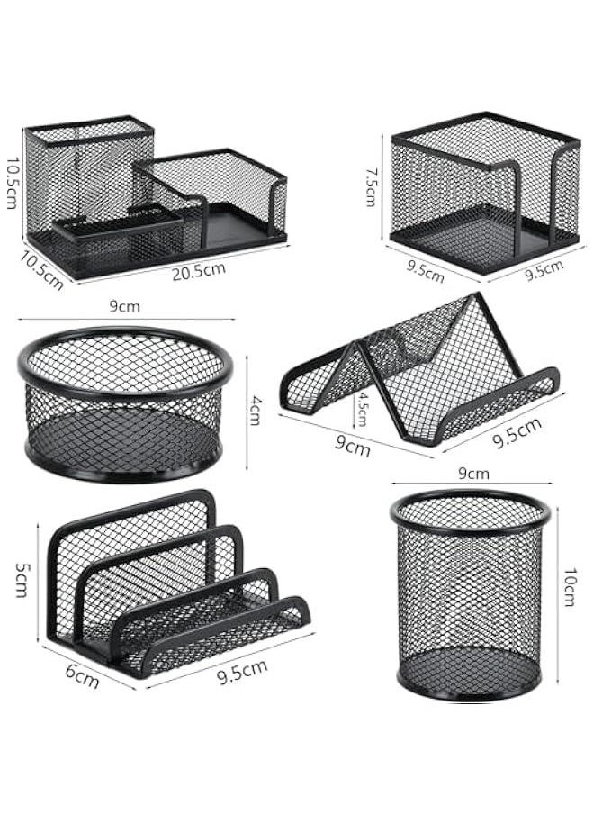 HOOKOR Mesh Desk Organiser Set, Desk Organizer Set, Office Desk Acessories with Pen Holder, Small Object Storage  - Image 3
