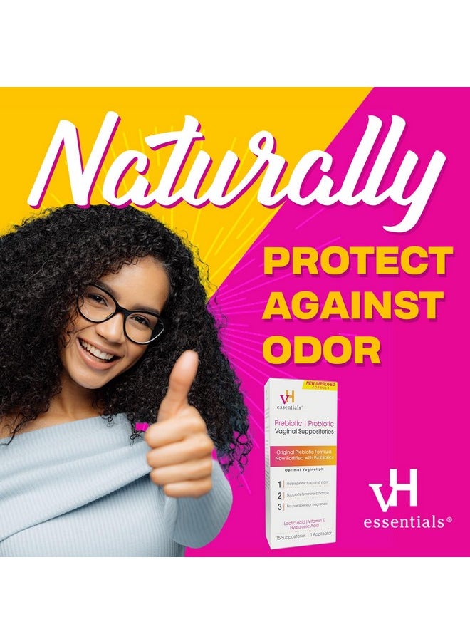 vH Essentials vH essentials Prebiotic PH Balanced Vaginal SuppositoriesBox, Original Version, 15 Count  - Image 3